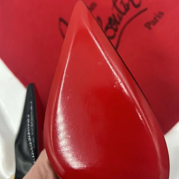 Christian Louboutin Kate Sling Back Patent Calfskin 85mm Red Sole Pumps - Picture 9 of 16